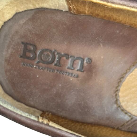 BORN Toby Duo Chocolate Leather Slip On Clogs Women’s Size 11 - Picture 7 of 10